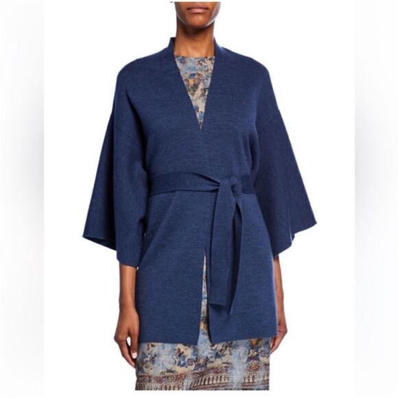 KOBI HALPERIN Elegant Blue Women's belted cardigan, XS-S - Picture 1 of 10
